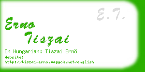 erno tiszai business card